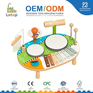 Letop Wooden Music Table Musical Instrument Set For 2 To 4 Years Toddlers Playing Montessori Early Learning Educational Toy