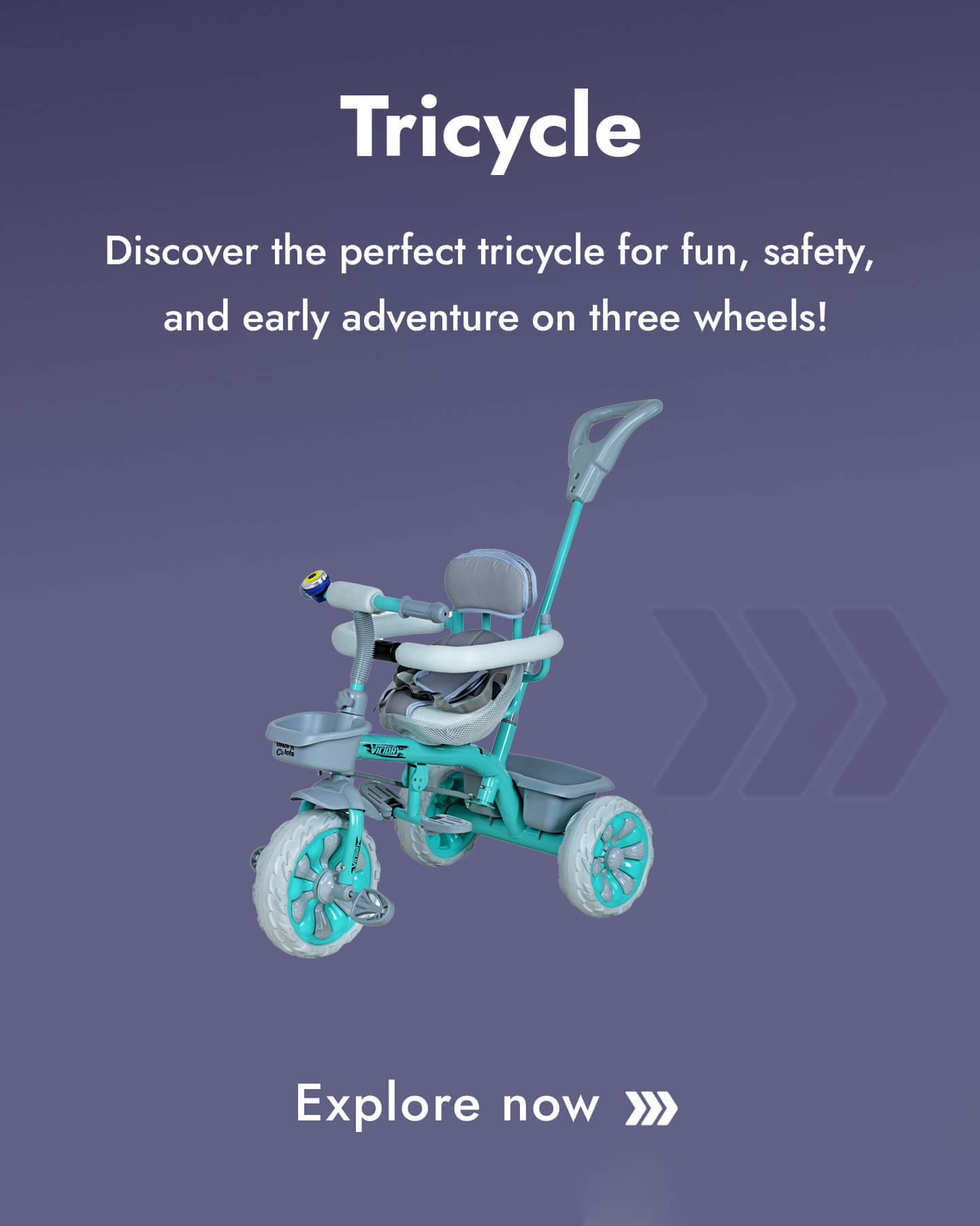 Toddler Tricycle with Push Handle for Early Childhood Motor Skill Development
