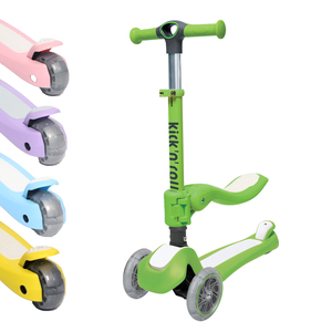 KICKNROLL Sit Down Kids Scooter LED Wheels