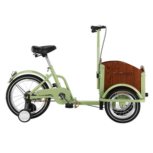 Foldable Pedal Tricycle With Training Wheels Inverted For Cargo
